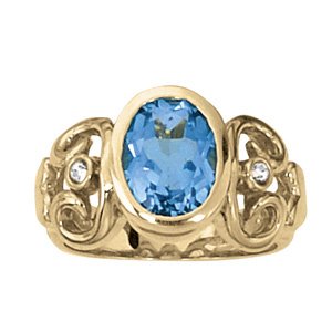 Oval Filigree Color Rings