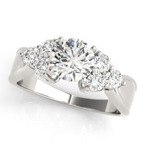 Cluster Side Round Engagement Ring