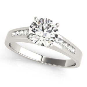 Single Row Channel Set Solitaire Engagement Ring