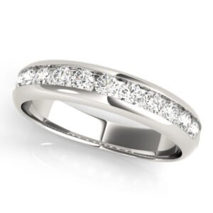 Channel Set Round Wedding Bands