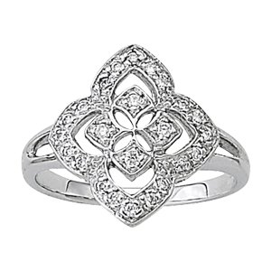 Antique Flower Shape Right Hand Fashion Ring