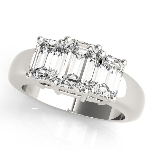 3-Stone Emerald Cut Engagement Rings