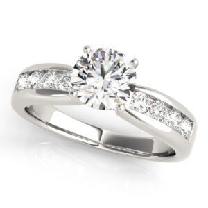 Single Row Channel Set Engagement Ring