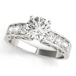 Single Row Prong-In-Channel Engagement Ring