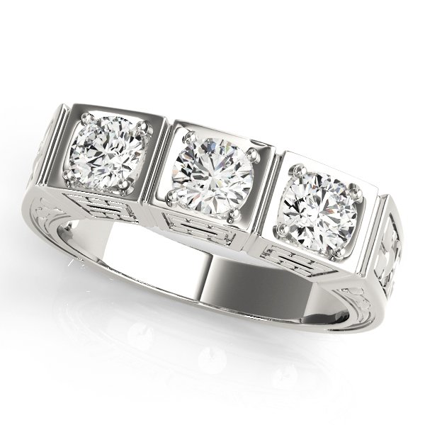3-Stone Cluster Prong Engagement Ring