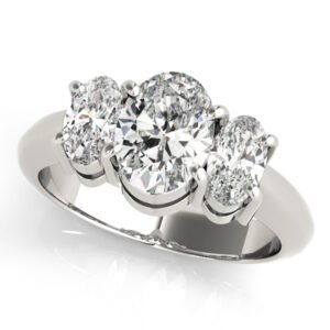 3-Stone Shared Prong Engagement Ring