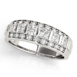Multirow Fancy Shape Princess Cut Wedding Bands