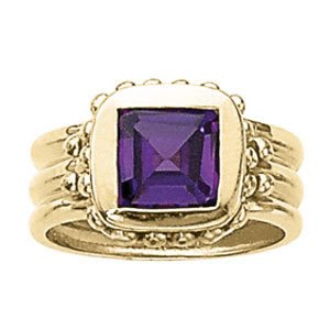 Classic Princess-Cut Color Rings