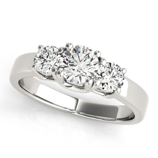 3-Stone Double Prong Engagement Ring