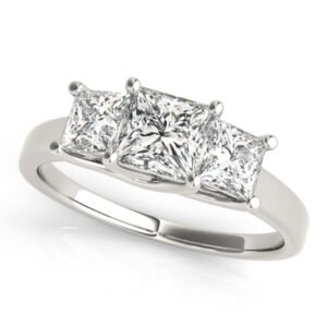 3-Stone Trellis Princess Cut Engagement Ring
