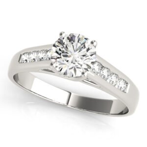 Single Row Channel Set Trellis Engagement Ring