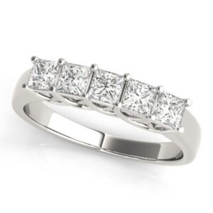 Fancy Shape Trellis Princess-Cut Wedding Band