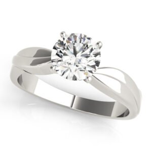Solitaire Swirl Engagement Ring
