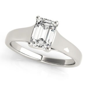 Solitaire Trellis Emerald Cut Engagement Ring