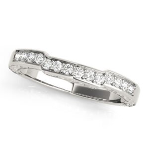 Prong In Channel Curved Wedding Band