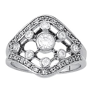 Bezel Set Right Hand Fashion Ring