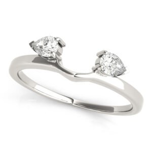 2-Stone Pear Cut Wraps & Inserts Wedding Band