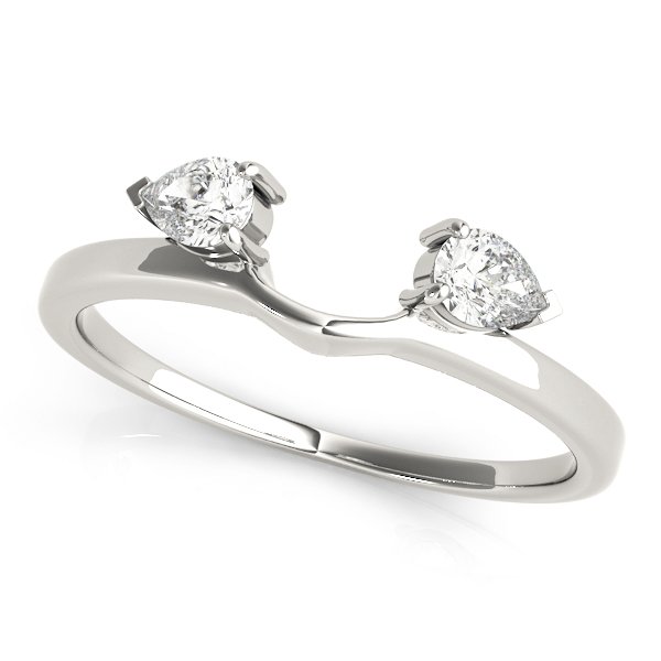 2-Stone Pear Cut Wraps & Inserts Wedding Band