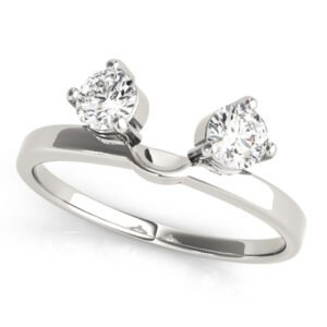 2-Stone Round Cut Wraps & Inserts Wedding Band
