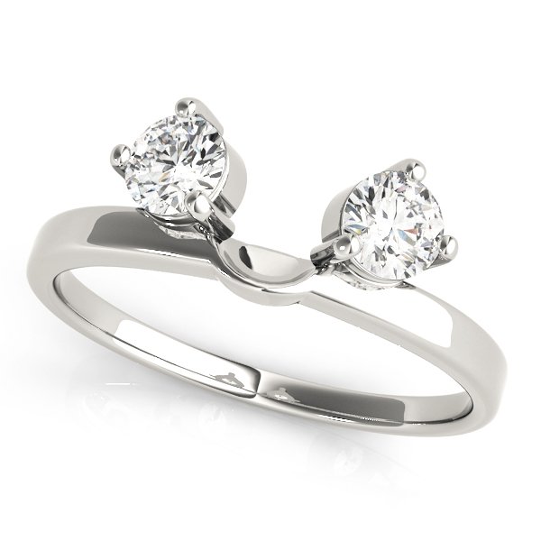 2-Stone Round Cut Wraps & Inserts Wedding Band