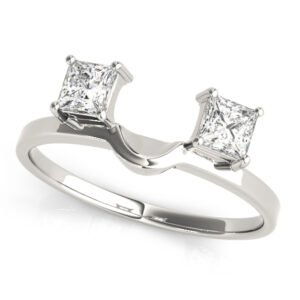 2-Stone Princess Cut Wraps & Inserts Wedding Band