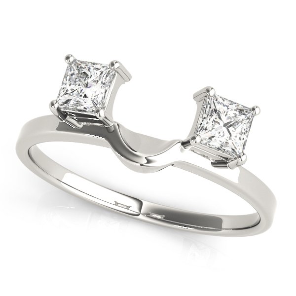 2-Stone Princess Cut Wraps & Inserts Wedding Band