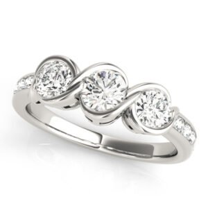 3-Stone Infinity Bezel Set Engagement Ring