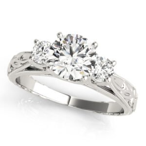 3-Stone Vintage-Inspired Engagement Ring