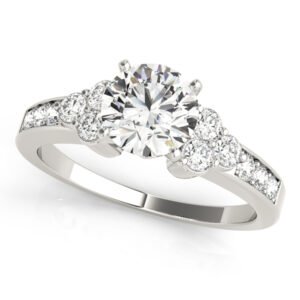 Single Row Cluster Sides Engagement Ring