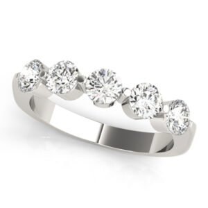 5-Stone Single Shared-Prong Wedding Band