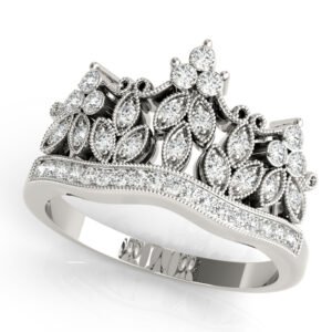 Nature Inspired Milgrain Prong In Channel Fashion Ring
