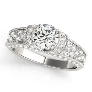 Antique Milgrain Halo Engagement Rings