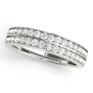 Double Row Prong Set Wedding Rings