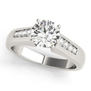 Single Row Channel Set Engagement Ring