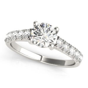 Single Row Split Prong Trellis Engagement Ring
