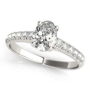 Single Row U-Prong Trellis Engagement Ring