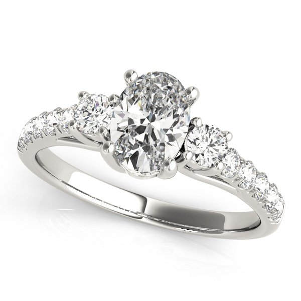 3-Stone Trellis Oval Engagement Ring