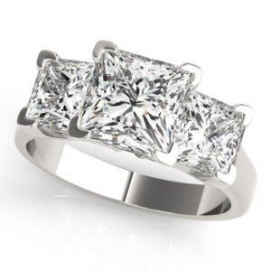 3-Stone Princess Cut Engagement Ring