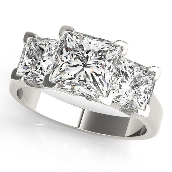 3-Stone Princess Cut Engagement Ring