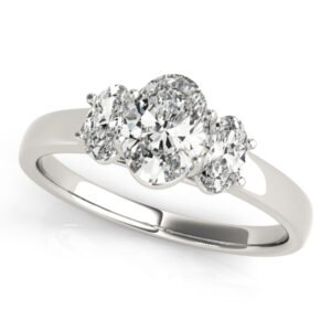 3-Stone Trellis Oval Engagement Ring