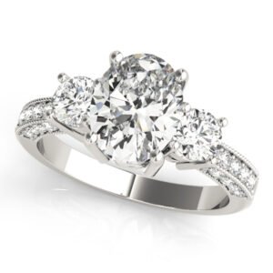 ENGAGEMENT RINGS 3 STONE OVAL