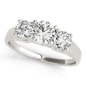 3-Stone Round Trellis Engagement Ring