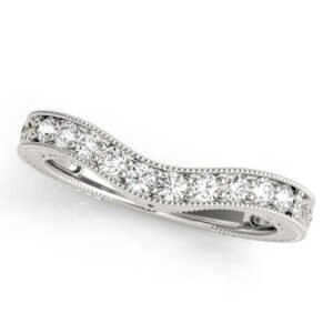 Antique Milgrain Curved Wedding Band