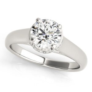 Solitaire Hidden Halo Trellis Engagement Ring