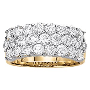 Multirow Prong Set Pyramid Ring