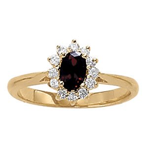 Floral Halo Oval Shape Color Rings