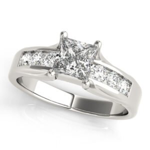 Single Row Channel Set Engagement Ring