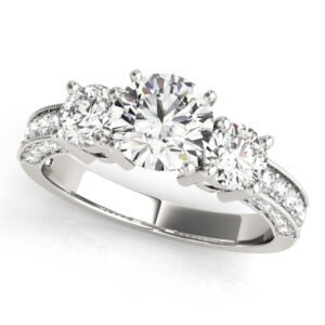 3-Stone Prong Set Engagement Ring