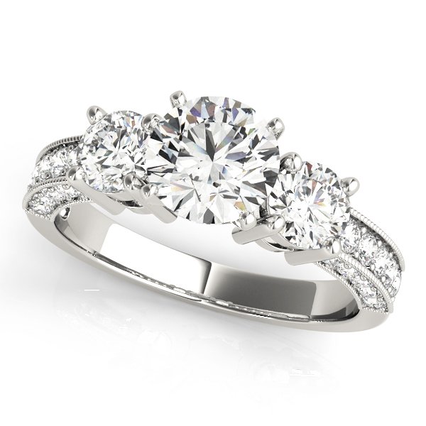 3-Stone Prong Set Engagement Ring