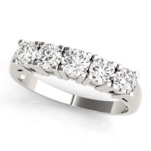 5-Stone Prong Set Wedding Bands